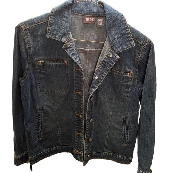 Chico’s denim jacket size 0 Small - Picture 1 of 3